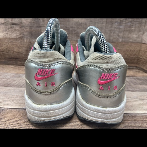 Nike Air Max 1 (GS) Silver Pink White 653653-108 Youth Size 5Y Women Size 6.5 - Picture 10 of 10